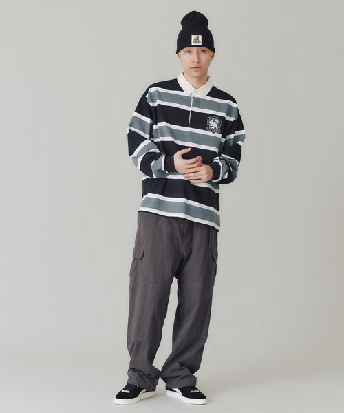 XLARGE（エクストララージ）の「EMBLEM STRIPED RUGBY SHIRT（Tシャツ/カットソー・メンズ・グリーン/ブラック/ネイビー・L/M/XL/S）」の11枚目の写真