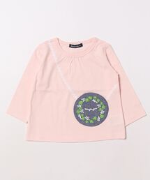 Moujonjon | 刺繍入りポシェット付き長袖Ｔシャツ(Tシャツ/カットソー)