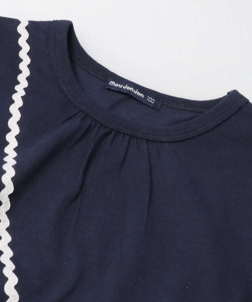 Moujonjon（ムージョンジョン）の「刺繍入りポシェット付き長袖Ｔシャツ（Tシャツ/カットソー・キッズ・ピンク/ネイビー・130/100/80/90/140/110/120）」の9枚目の写真