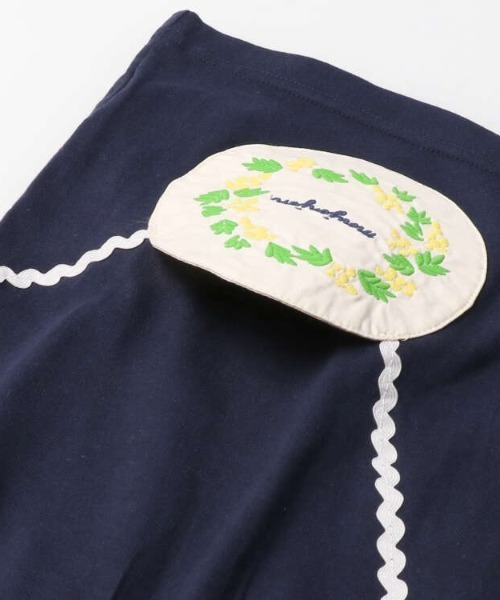 Moujonjon（ムージョンジョン）の「刺繍入りポシェット付き長袖Ｔシャツ（Tシャツ/カットソー・キッズ・ピンク/ネイビー・130/100/80/90/140/110/120）」の7枚目の写真