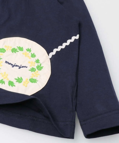 Moujonjon（ムージョンジョン）の「刺繍入りポシェット付き長袖Ｔシャツ（Tシャツ/カットソー・キッズ・ピンク/ネイビー・130/100/80/90/140/110/120）」の8枚目の写真