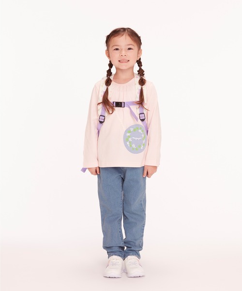 Moujonjon（ムージョンジョン）の「刺繍入りポシェット付き長袖Ｔシャツ（Tシャツ/カットソー・キッズ・ピンク/ネイビー・130/100/80/90/140/110/120）」の10枚目の写真