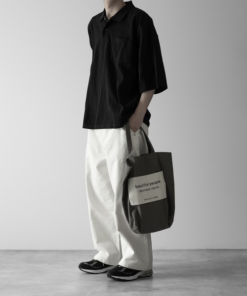 RUUBON（ルーボン）の「【RUUBON】heavy cotton buggy denim pants / ヘビーコットン バギー デニムパンツ（デニムパンツ・メンズ・オフホワイト/ブラック・L/M/S）」の4枚目の写真