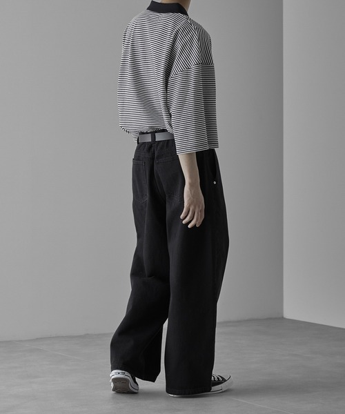 RUUBON（ルーボン）の「【RUUBON】heavy cotton buggy denim pants / ヘビーコットン バギー デニムパンツ（デニムパンツ・メンズ・オフホワイト/ブラック・L/M/S）」の19枚目の写真