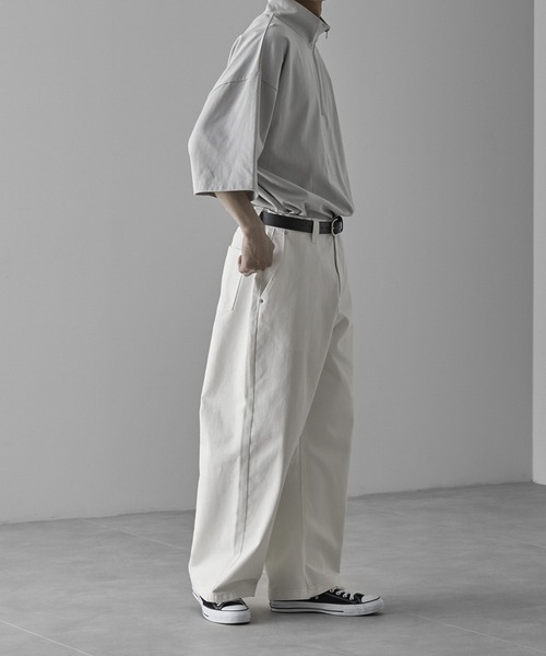 RUUBON（ルーボン）の「【RUUBON】heavy cotton buggy denim pants / ヘビーコットン バギー デニムパンツ（デニムパンツ・メンズ・オフホワイト/ブラック・L/M/S）」の14枚目の写真