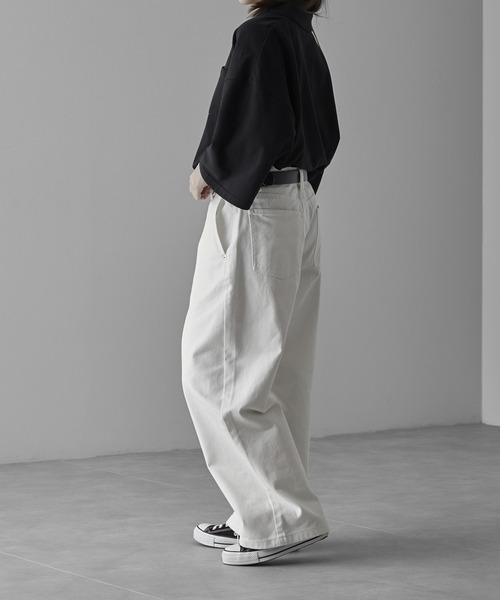 RUUBON（ルーボン）の「【RUUBON】heavy cotton buggy denim pants / ヘビーコットン バギー デニムパンツ（デニムパンツ・メンズ・オフホワイト/ブラック・L/M/S）」の12枚目の写真