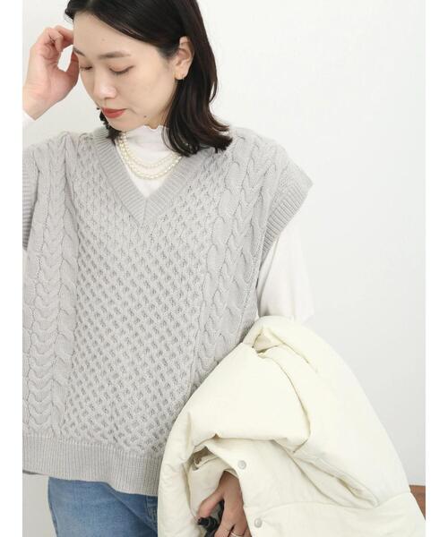 AURALEE ウール ケーブル ニット ベスト ホワイト AURALEE ウール ケーブル ニット ベスト ホワイト