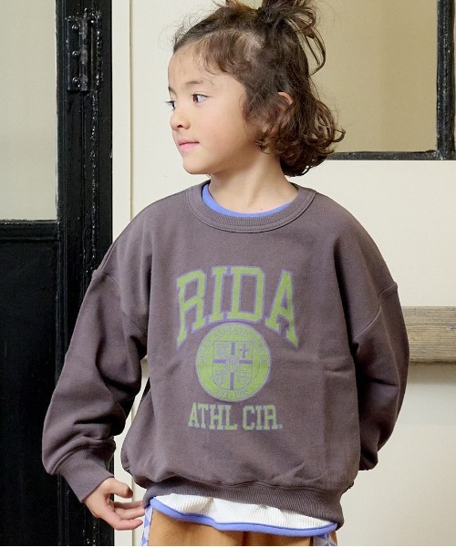 Life Support Products（ライフサポートプロダクツ）の「カレッジスウェット（80～150cm）（スウェット・キッズ・オフホワイト/オレンジ/エメラルド/グリーン/杢グレー/チャコール・100/110/120/130/90/95/140/150/80）」の3枚目の写真