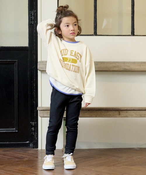 Life Support Products（ライフサポートプロダクツ）の「カレッジスウェット（80～150cm）（スウェット・キッズ・オフホワイト/オレンジ/エメラルド/グリーン/杢グレー/チャコール・100/110/120/130/90/95/140/150/80）」の11枚目の写真