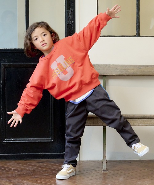 Life Support Products（ライフサポートプロダクツ）の「カレッジスウェット（80～150cm）（スウェット・キッズ・オフホワイト/オレンジ/エメラルド/グリーン/杢グレー/チャコール・100/110/120/130/90/95/140/150/80）」の16枚目の写真