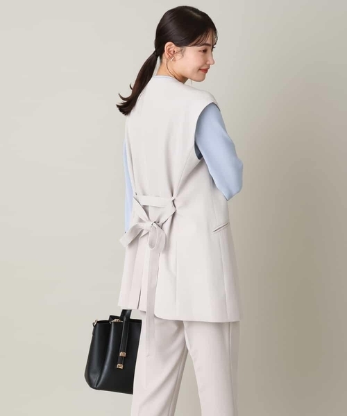 a.v.v（アーヴェヴェ）の「【洗える/イージーケア】ダブルクロスベルト付ジレジャケット（スーツベスト・レディース・ネイビー/ライトグレー・42/34/38/36/40）」の22枚目の写真