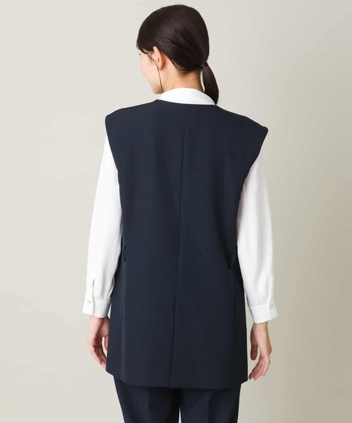 a.v.v（アーヴェヴェ）の「【洗える/イージーケア】ダブルクロスベルト付ジレジャケット（スーツベスト・レディース・ネイビー/ライトグレー・42/34/38/36/40）」の5枚目の写真