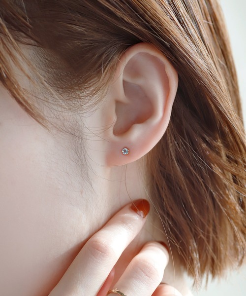 フラワーストーンミニピアス[K10]（ピアス（両耳用））｜ANEMONE（アネモネ）