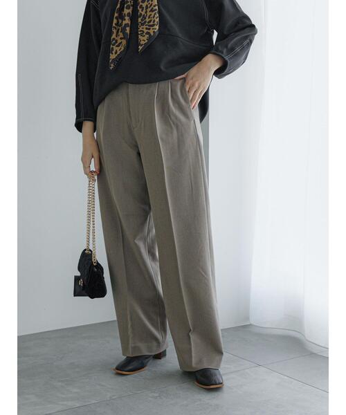 Te chichi（テチチ）の「ストレッチツイルタックワイドパンツ（その他パンツ・レディース・グレー/モカ/オフホワイト・S/M）」の4枚目の写真