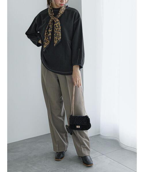 Te chichi（テチチ）の「ストレッチツイルタックワイドパンツ（その他パンツ・レディース・グレー/モカ/オフホワイト・S/M）」の5枚目の写真