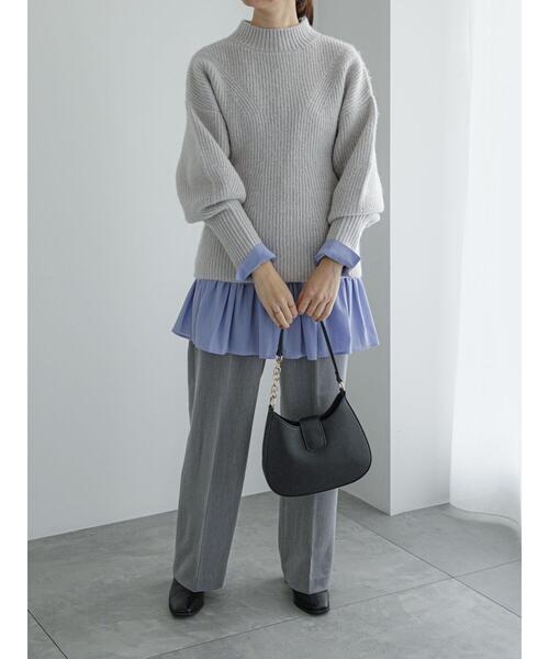 Te chichi（テチチ）の「ストレッチツイルタックワイドパンツ（その他パンツ・レディース・グレー/モカ/オフホワイト・S/M）」の12枚目の写真