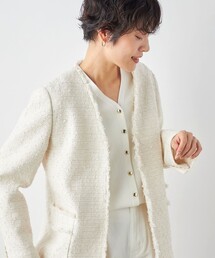 NOLLEY’S | BISHU JAPAN コットンフラッグツィードVネックジャケット(ノーカラージャケット)
