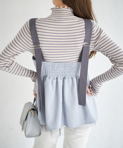 tocco closet(トッコ クローゼット)の「【ZOZO限定】ジャガード×チュールキャミトップス(キャミソール・レディース・オフホワイト/サックスブルー・M)」の16枚目の写真