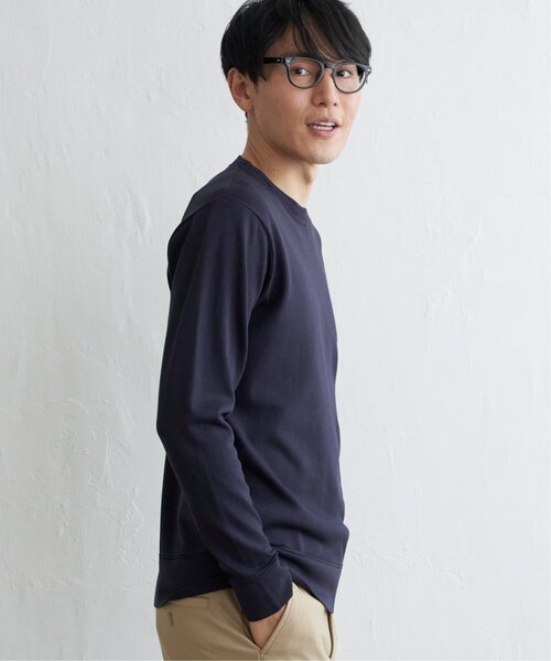 ikka(イッカ)の「【洗濯機で洗える】ウォッシャブルコットンライクニット(ニット/セーター・メンズ・ネイビー/ホワイト・M/XL/L/S)」の7枚目の写真