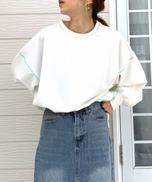 Q | ジョーゼットジャージートップス(Tシャツ/カットソー)