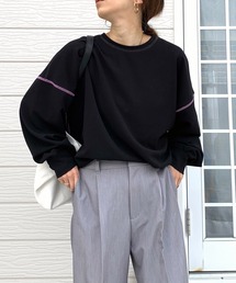 Q | ジョーゼットジャージートップス(Tシャツ/カットソー)