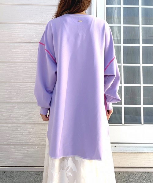 Q（キュー）の「ジョーゼットジャージートップス（Tシャツ/カットソー・レディース・ラベンダー/ホワイト/ブラック・MEDIUM）」の6枚目の写真