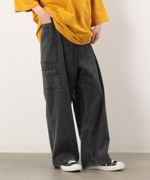 Purple&Yellow(パープルアンドイエロー)の「硫化デニム インディゴデニム ワークパンツ(デニムパンツ・メンズ・ピンク/ブラック/パープル/ケミカルウォッシュ・SMALL/MEDIUM/X-SMALL/LARGE)」の12枚目の写真