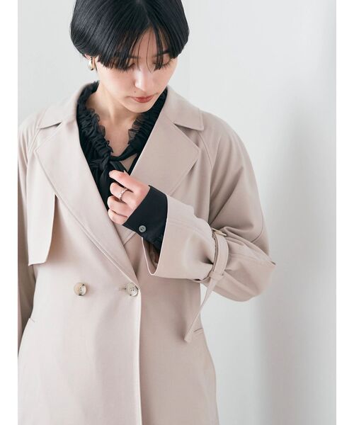 YECCA VECCA（イェッカヴェッカ）の「ロングトレンチコート（トレンチコート・レディース・アイボリー/ベージュ/ネイビー・FREE）」の20枚目の写真