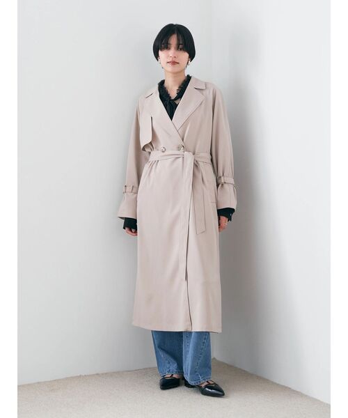 YECCA VECCA（イェッカヴェッカ）の「ロングトレンチコート（トレンチコート・レディース・アイボリー/ベージュ/ネイビー・FREE）」の14枚目の写真