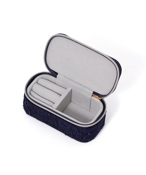 セール】レース ミニトラベル ジュエリーボックス ネイビー（収納