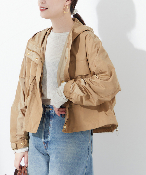 journal standard L'essage（ジャーナルスタンダードレサージュ）の「ナイロンフードブルゾン（ブルゾン・レディース・ブラック/ベージュ・FREE）」の13枚目の写真