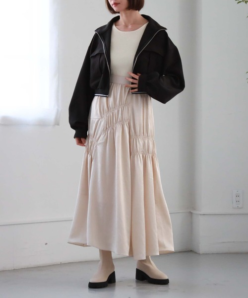 archives（アルシーヴ）の「ZIPブルゾンアウター（ブルゾン・レディース・ブラック/グレイッシュベージュ・MEDIUM）」の8枚目の写真