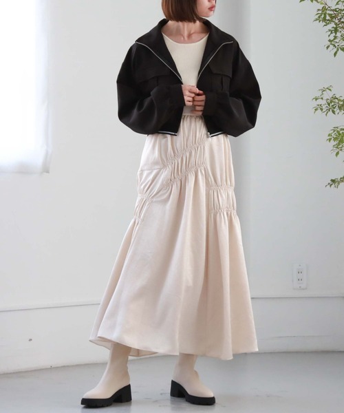 archives（アルシーヴ）の「ZIPブルゾンアウター（ブルゾン・レディース・ブラック/グレイッシュベージュ・MEDIUM）」の9枚目の写真