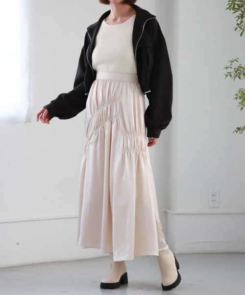 archives（アルシーヴ）の「ZIPブルゾンアウター（ブルゾン・レディース・ブラック/グレイッシュベージュ・MEDIUM）」の10枚目の写真