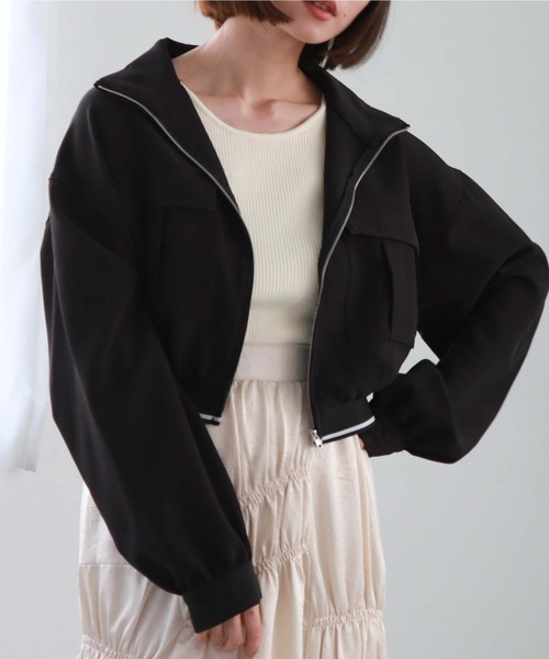 archives（アルシーヴ）の「ZIPブルゾンアウター（ブルゾン・レディース・ブラック/グレイッシュベージュ・MEDIUM）」の7枚目の写真