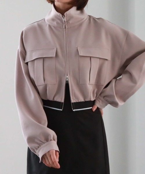 archives（アルシーヴ）の「ZIPブルゾンアウター（ブルゾン・レディース・ブラック/グレイッシュベージュ・MEDIUM）」の13枚目の写真