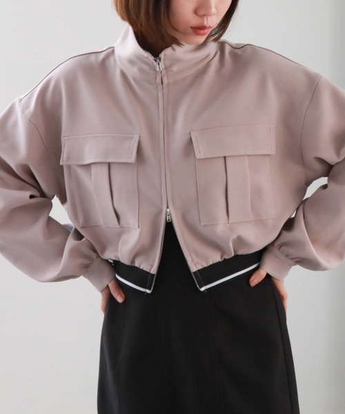 archives（アルシーヴ）の「ZIPブルゾンアウター（ブルゾン・レディース・ブラック/グレイッシュベージュ・MEDIUM）」の12枚目の写真