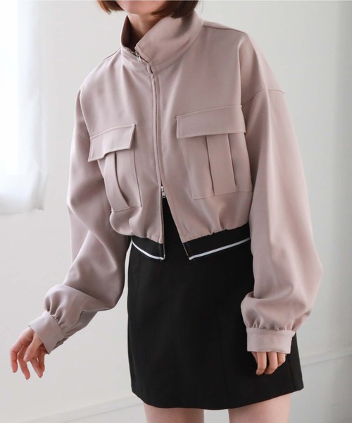 archives（アルシーヴ）の「ZIPブルゾンアウター（ブルゾン・レディース・ブラック/グレイッシュベージュ・MEDIUM）」の15枚目の写真