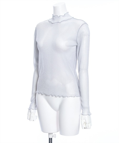 clear（クリア）の「ラメシアートップス≪2024SS新作≫（Tシャツ/カットソー・レディース・ピンクベージュ/サックスブルー/オフホワイト/ライトグレー/ミント・F）」の12枚目の写真