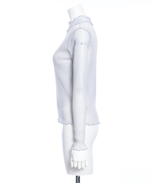 clear（クリア）の「ラメシアートップス≪2024SS新作≫（Tシャツ/カットソー・レディース・ピンクベージュ/サックスブルー/オフホワイト/ライトグレー/ミント・F）」の11枚目の写真