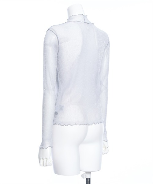 clear（クリア）の「ラメシアートップス≪2024SS新作≫（Tシャツ/カットソー・レディース・ピンクベージュ/サックスブルー/オフホワイト/ライトグレー/ミント・F）」の10枚目の写真