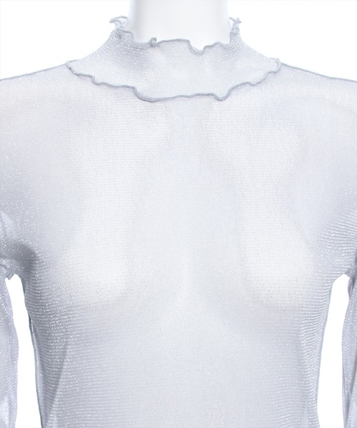 clear（クリア）の「ラメシアートップス≪2024SS新作≫（Tシャツ/カットソー・レディース・ピンクベージュ/サックスブルー/オフホワイト/ライトグレー/ミント・F）」の7枚目の写真