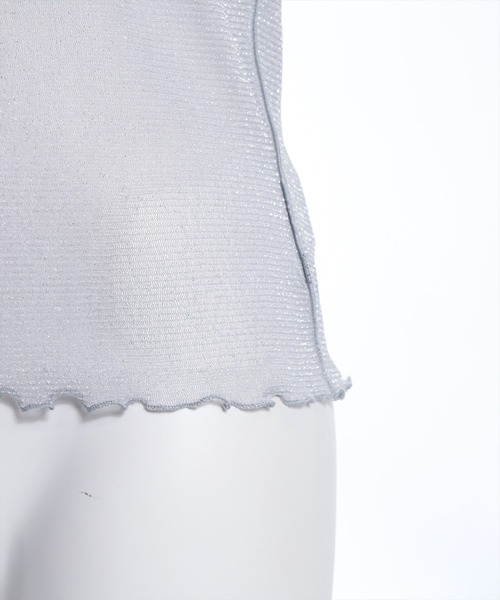 clear（クリア）の「ラメシアートップス≪2024SS新作≫（Tシャツ/カットソー・レディース・ピンクベージュ/サックスブルー/オフホワイト/ライトグレー/ミント・F）」の6枚目の写真