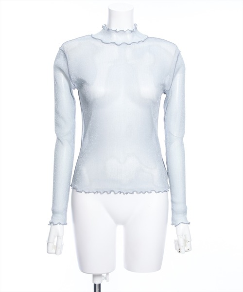 clear（クリア）の「ラメシアートップス≪2024SS新作≫（Tシャツ/カットソー・レディース・ピンクベージュ/サックスブルー/オフホワイト/ライトグレー/ミント・F）」の14枚目の写真