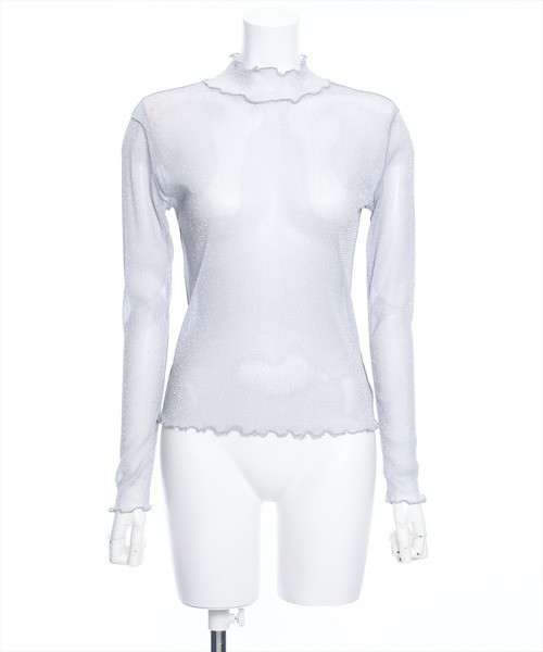 clear（クリア）の「ラメシアートップス≪2024SS新作≫（Tシャツ/カットソー・レディース・ピンクベージュ/サックスブルー/オフホワイト/ライトグレー/ミント・F）」の15枚目の写真