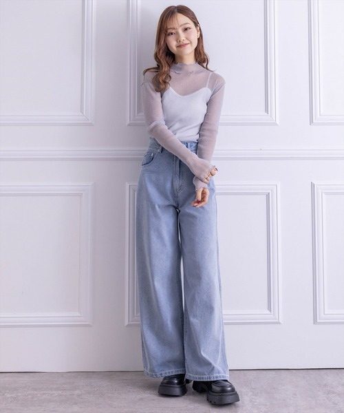 clear（クリア）の「ラメシアートップス≪2024SS新作≫（Tシャツ/カットソー・レディース・ピンクベージュ/サックスブルー/オフホワイト/ライトグレー/ミント・F）」の18枚目の写真