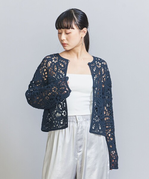 新品BEAUTY&YOUTH コットンナイロンエンブロイダリーカーディガン BEAUTY&YOUTH UNITED ARROWS（ビューティーアンドユース