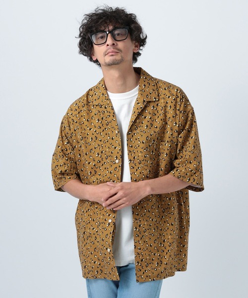 BAYFLOW(ベイフロー)の「オープンカラー柄半袖シャツ(シャツ/ブラウス・メンズ・ブラック/ベージュ/ブラウン/ネイビー・MEDIUM/LARGE)」の3枚目の写真