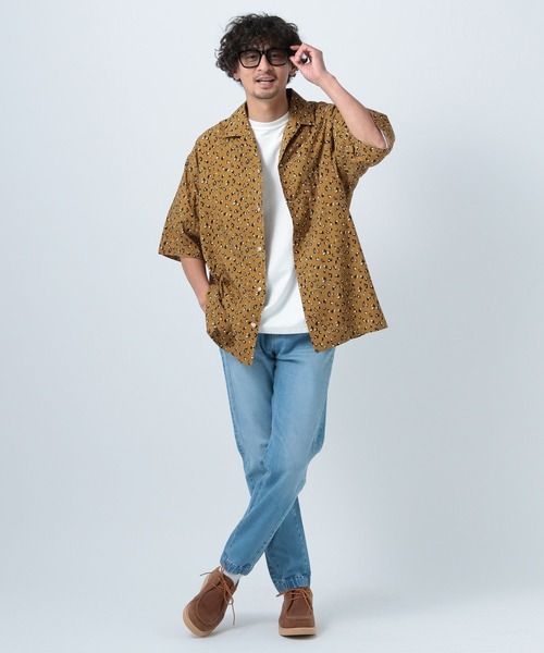 BAYFLOW(ベイフロー)の「オープンカラー柄半袖シャツ(シャツ/ブラウス・メンズ・ブラック/ベージュ/ブラウン/ネイビー・MEDIUM/LARGE)」の7枚目の写真
