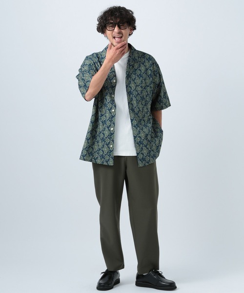 BAYFLOW(ベイフロー)の「オープンカラー柄半袖シャツ(シャツ/ブラウス・メンズ・ブラック/ベージュ/ブラウン/ネイビー・MEDIUM/LARGE)」の8枚目の写真